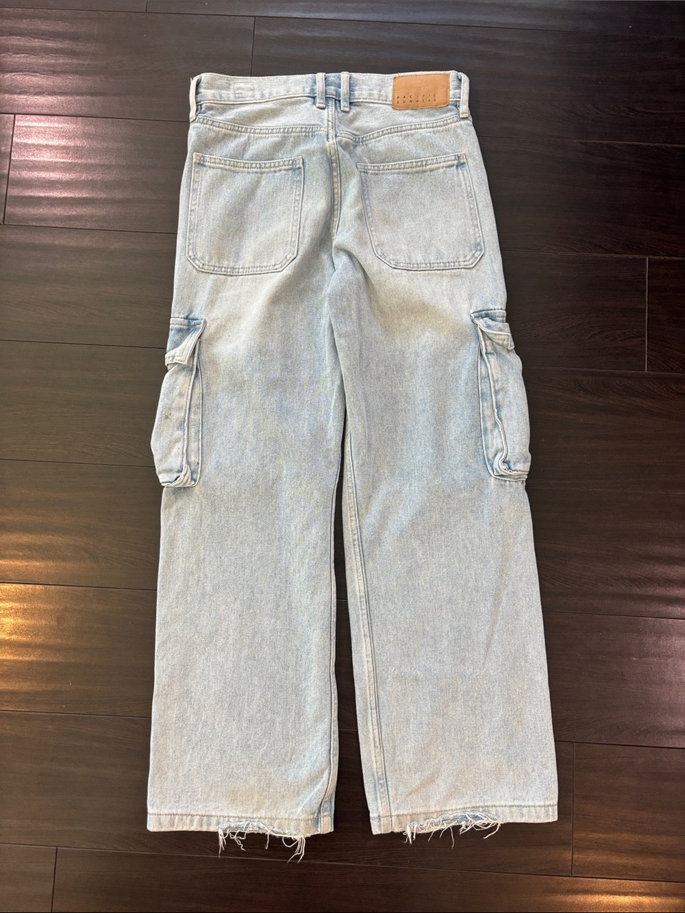 PacSun Pale Blue Wide Baggy Leg Cargo Jeans Size 28 x 30 - Picture 6 of 9